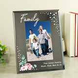 Personalised Floral and Diamante Glass Photo Frame