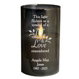 Life & Love Memorial Smoked Glass LED Candle - The Flower & Gift Yard
