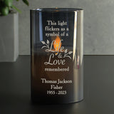 Life & Love Memorial Smoked Glass LED Candle - The Flower & Gift Yard