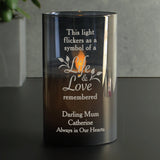 Life & Love Memorial Smoked Glass LED Candle - The Flower & Gift Yard