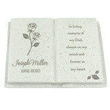 Personalised Garden Memorial Stone - Rose Design - The Flower & Gift Yard