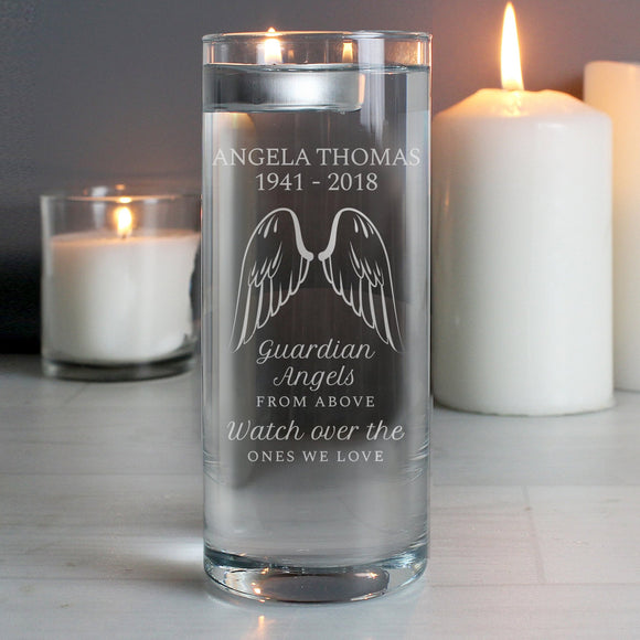 Personalised Guardian Angel Wings Floating Candle Holder - The Flower & Gift Yard