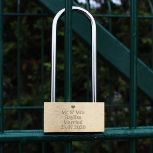 Personalised Heart Motif Padlock - The Flower & Gift Yard