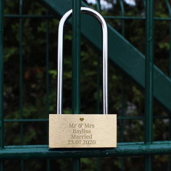 Personalised Heart Motif Padlock - The Flower & Gift Yard