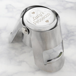 Personalised Heart Motif Prosecco Bottle Stopper - The Flower & Gift Yard