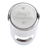 Personalised Heart Motif Prosecco Bottle Stopper - The Flower & Gift Yard