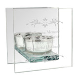 Personalised Mirrored Glass Tea Light Holder - The Flower & Gift Yard