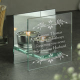 Personalised Mirrored Glass Tea Light Holder - The Flower & Gift Yard