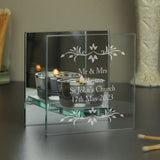 Personalised Mirrored Glass Tea Light Holder - The Flower & Gift Yard