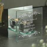 Personalised Mirrored Glass Tea Light Holder - The Flower & Gift Yard