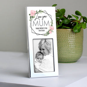 Personalised Photo Frame with Abstract Rose Design - The Flower & Gift Yard