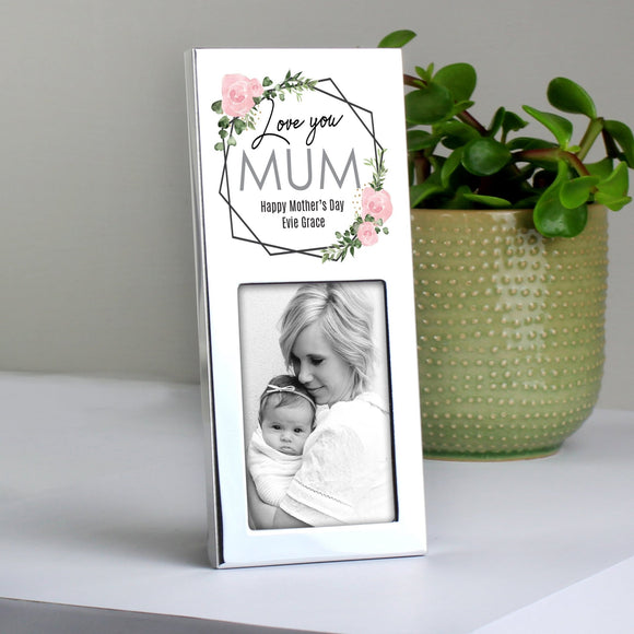 Personalised Photo Frame with Abstract Rose Design - The Flower & Gift Yard