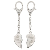 Personalised Mother Daughter Two Heart Keyring