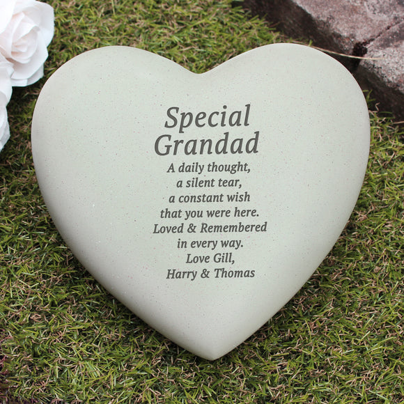 Personalised Heart Memorial Garden Stone