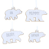 Personalised Polar Bear Family Tree Decorations