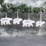 Personalised Polar Bear Family Tree Decorations