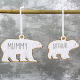 Personalised Polar Bear Family Tree Decorations