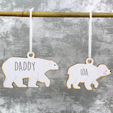 Personalised Polar Bear Family Tree Decorations
