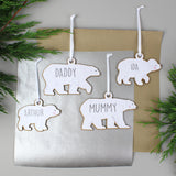 Personalised Polar Bear Family Tree Decorations