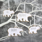 Personalised Polar Bear Family Tree Decorations