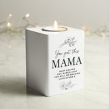 Personalised Floral Wooden Tealight Holder