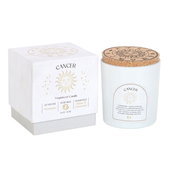 Cancer Orange & Chamomile Gemstone Zodiac Candle - The Flower & Gift Yard