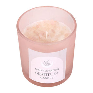 Gratitude Wild Rose Crystal Chip Candle - The Flower & Gift Yard
