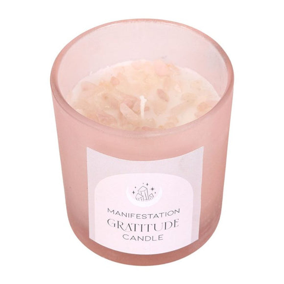 Gratitude Wild Rose Crystal Chip Candle - The Flower & Gift Yard