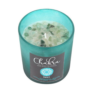 Heart Chakra Mint Crystal Chip Candle - The Flower & Gift Yard