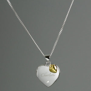 Heart Locket Necklace with Diamond and 9ct Gold Charm - The Flower & Gift Yard