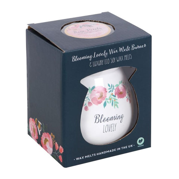 Large Blooming Lovely Wax Melt Burner Gift Set - The Flower & Gift Yard