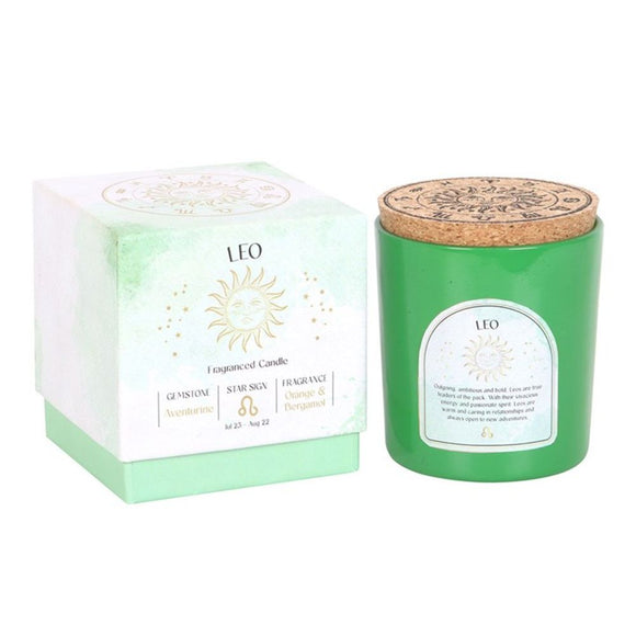 Leo Orange & Bergamot Gemstone Zodiac Candle - The Flower & Gift Yard
