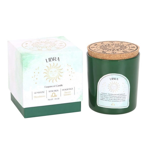 Libra Sweet Jasmine Gemstone Zodiac Candle - The Flower & Gift Yard