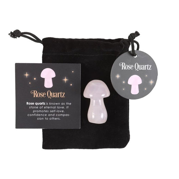 Magical Rose Quartz Crystal Mushroom - The Flower & Gift Yard