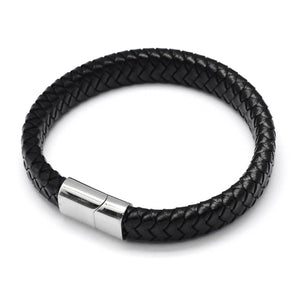 Men's Luxury Black Leather Bracelet - The Flower & Gift Yard