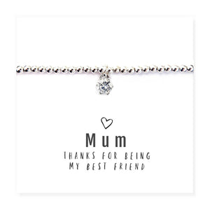 Mum Thanks For Being My Best Friend - Bracelet & Message Card - The Flower & Gift Yard