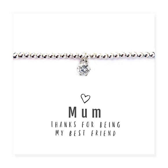 Mum Thanks For Being My Best Friend - Bracelet & Message Card - The Flower & Gift Yard