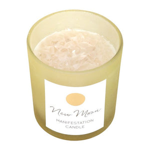 New Moon Wild Orange Manifestation Candle with Clear Quartz - The Flower & Gift Yard
