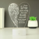 Personalised Angel Wings Memorial LED Light - The Flower & Gift Yard