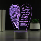 Personalised Angel Wings Memorial LED Light - The Flower & Gift Yard
