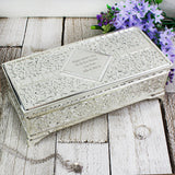Personalised Antique Silver Plated Jewellery Box - The Flower & Gift Yard