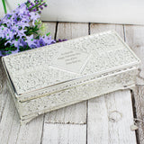 Personalised Antique Silver Plated Jewellery Box - The Flower & Gift Yard