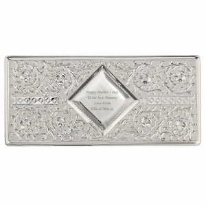Personalised Antique Silver Plated Jewellery Box - The Flower & Gift Yard
