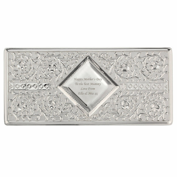Personalised Antique Silver Plated Jewellery Box - The Flower & Gift Yard