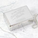 Personalised Beautiful Mum Rectangular Jewellery Box - The Flower & Gift Yard