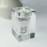 Personalised Botanical Memorial Glass Tealight Holder - The Flower & Gift Yard