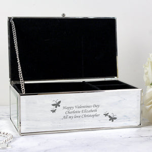 Personalised Butterflies Mirrored Jewellery Box - The Flower & Gift Yard