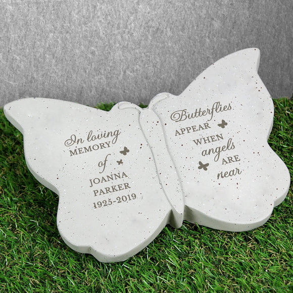 Personalised Butterfly Shape Garden Memorial Stone - The Flower & Gift Yard