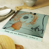 Personalised Childrens Drawing Glass Chopping Board/Worktop Saver - The Flower & Gift Yard