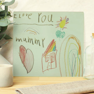 Personalised Childrens Drawing Glass Chopping Board/Worktop Saver - The Flower & Gift Yard